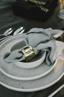 2 Anillos servilleteros Hilke X Mumins papá Moomin, Latón niquelado