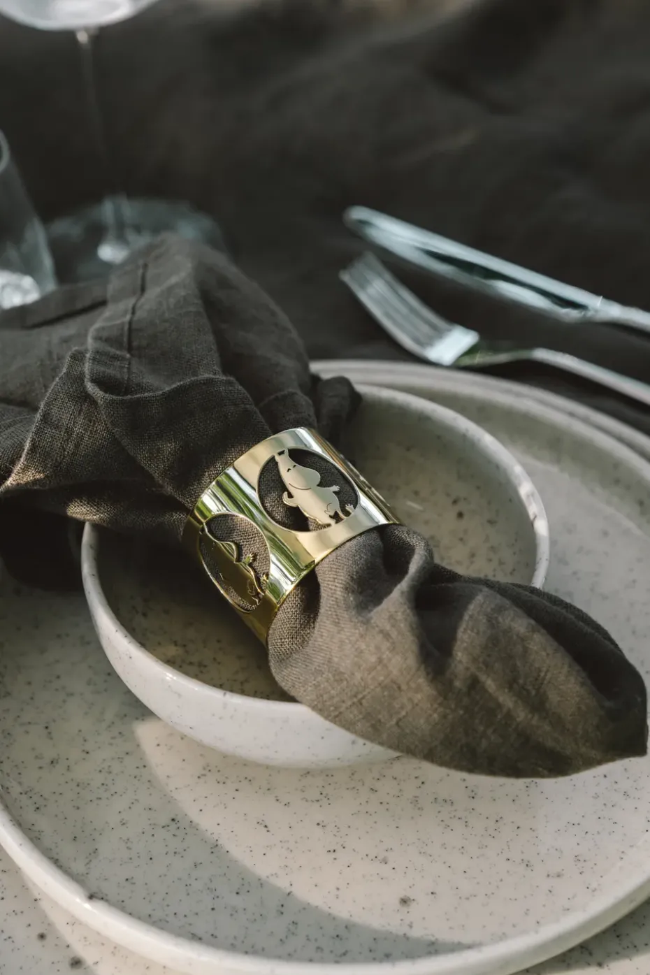 2 Anillos servilleteros Hilke X Mumins trol Moomin, Latón