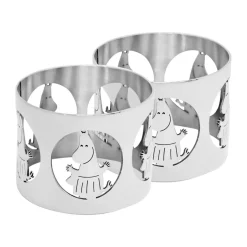 2 Anillos servilleteros Hilke X Mumins mamá Moomin, Latón niquelado