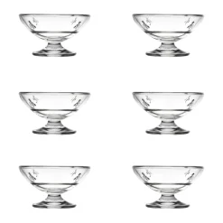 6 Boles de cristal con pie Abeille 20 cl, Transparente