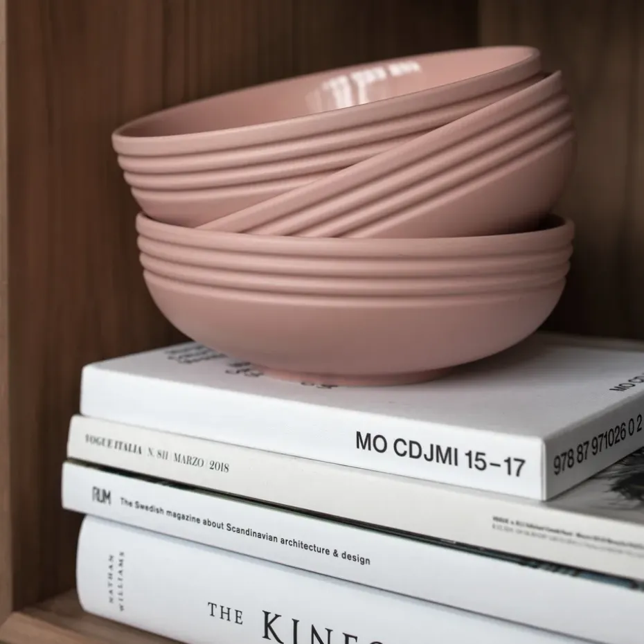 6 Boles Lines Ø16 cm, Rosa