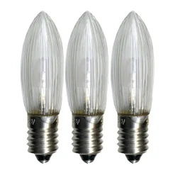 3 Bombillas de repuesto E10 universal-LED exterior, 0,2W 2100K no regulable