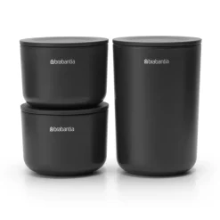 3 Botes de almacenaje ReNew, gris oscuro