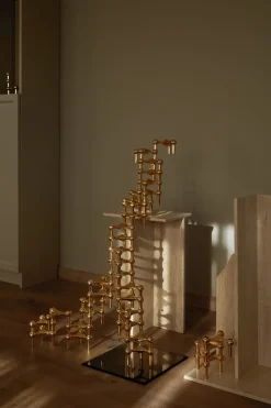 3 Candelabros STOFF Nagel, latón