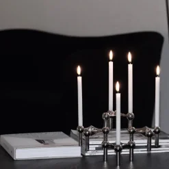 3 Candelabros STOFF Nagel, cromo