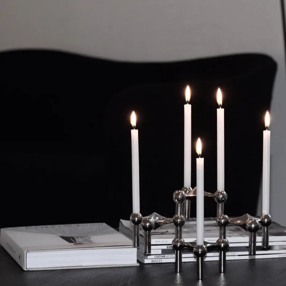 3 Candelabros STOFF Nagel, cromo