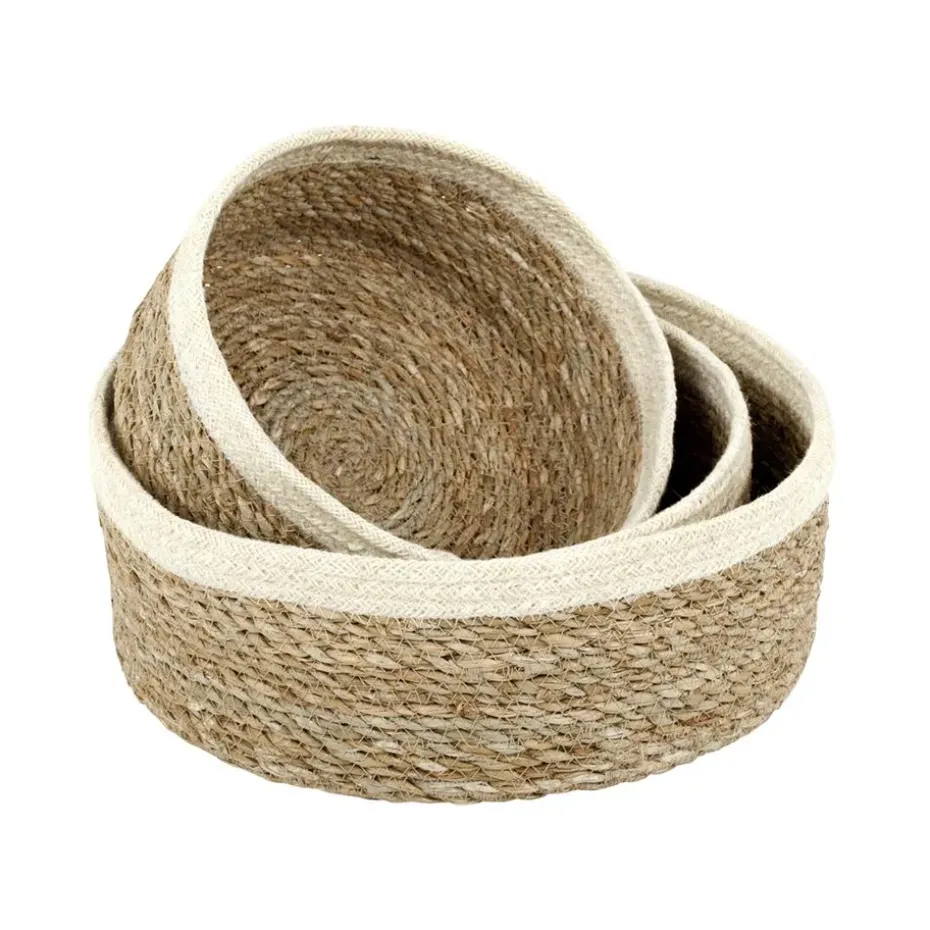 3 Cestas para pan Emil, natural-blanco