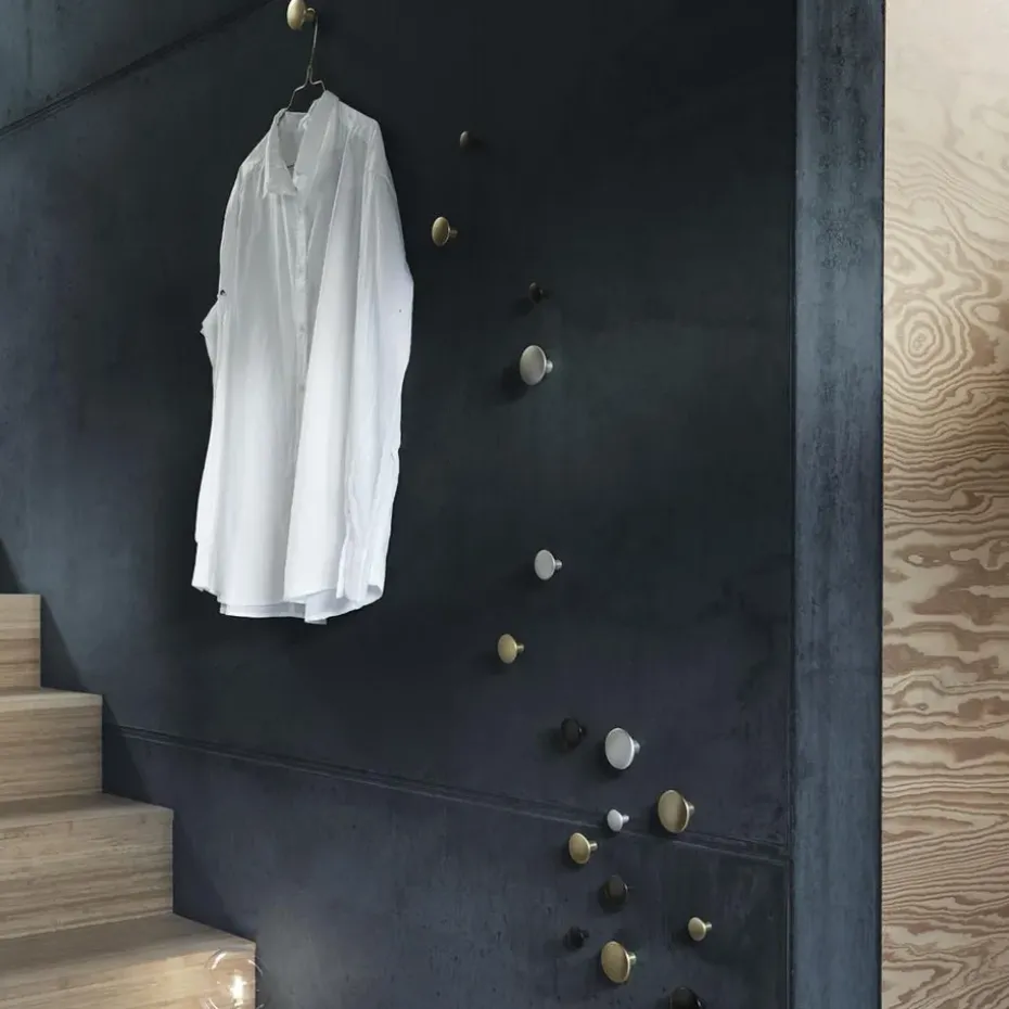 5 Colgadores The Dots, metal, negro