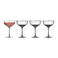 4 Copas de cóctel Palermo Gold 31,5 cl, Transparente-oro