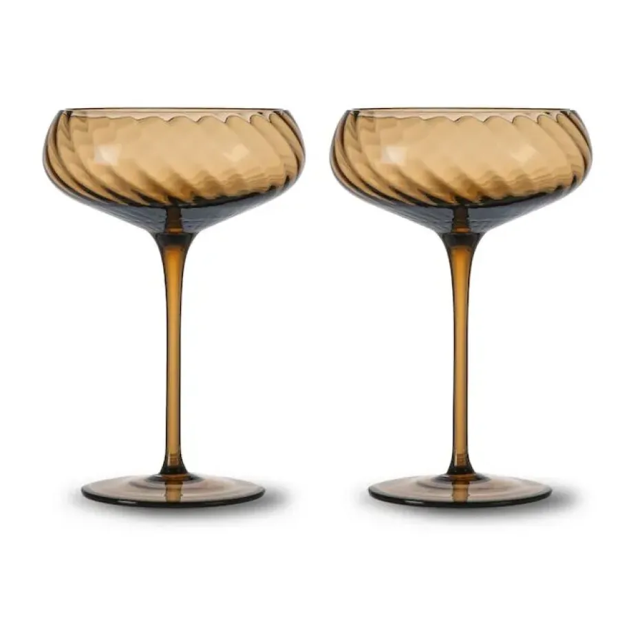 2 Copas de champán Opacity 30 cl, Marrón