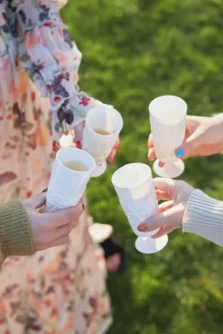 4 Copas de champán Picknick, blanco