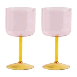 2 Copas de vino Tint 25 cl, Rosa-amarillo