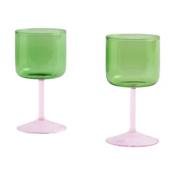 2 Copas de vino Tint 25 cl, Verde-rosa