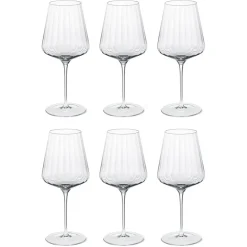 6 Copas de vino tinto Bernadotte, Cristalino