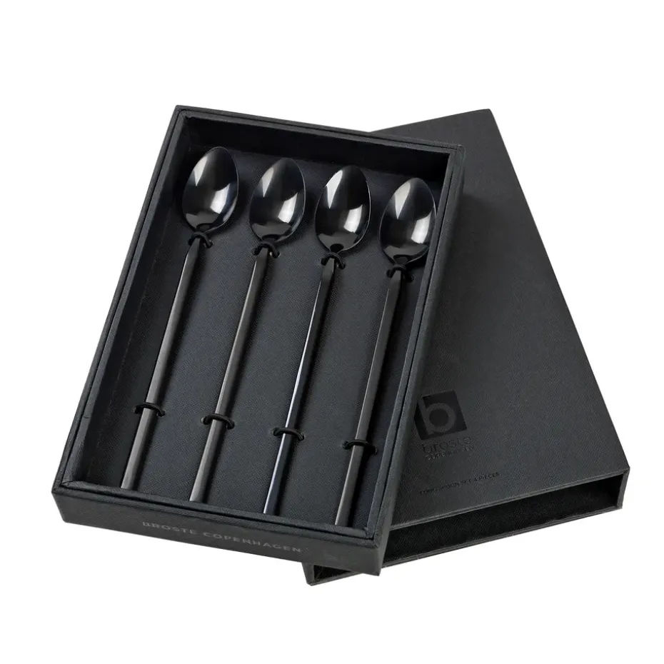 4 Cucharas alargadas Tvis, negro
