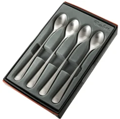 4 Cucharas de café con leche Radford mate, acero inoxidable