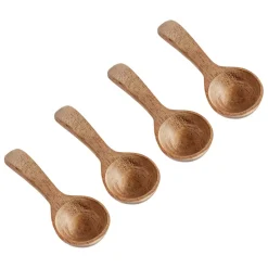 4 Cucharas de sal en teca Muubs, Natural