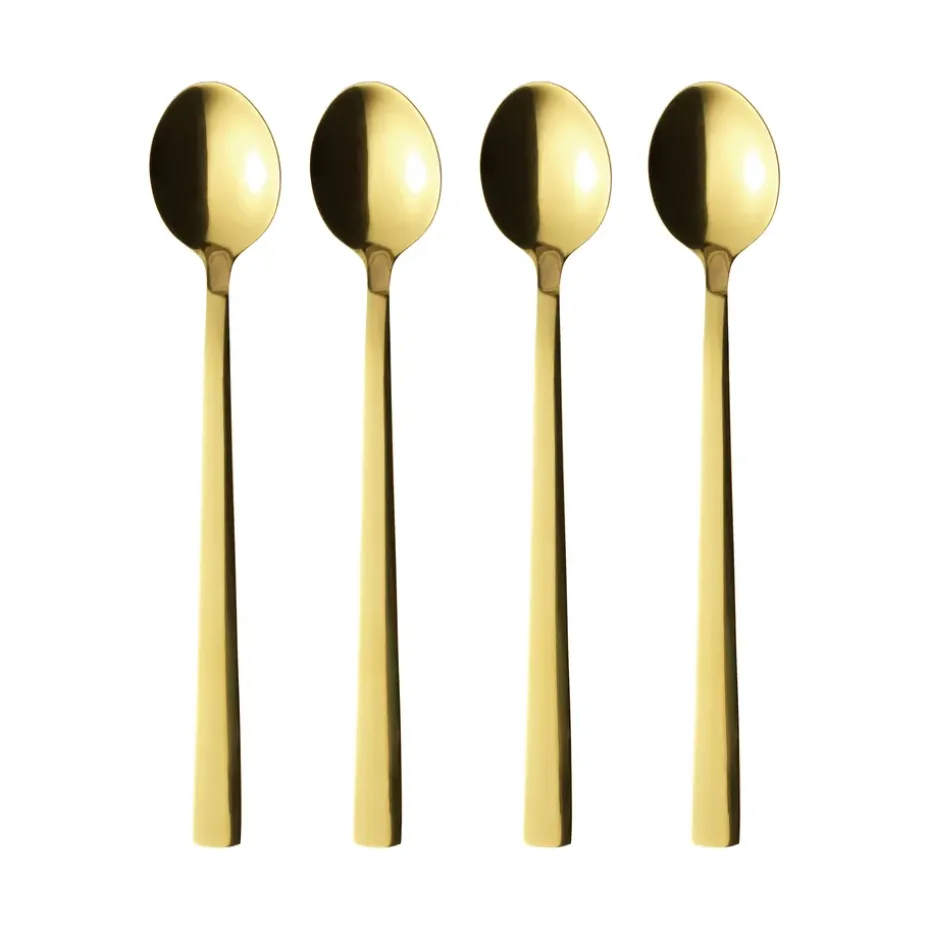 4 Cucharillas de café con leche Raw, Gold