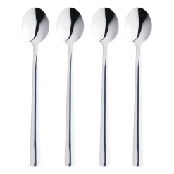 4 Cucharillas de café con leche Raw, Acero inoxidable pulido