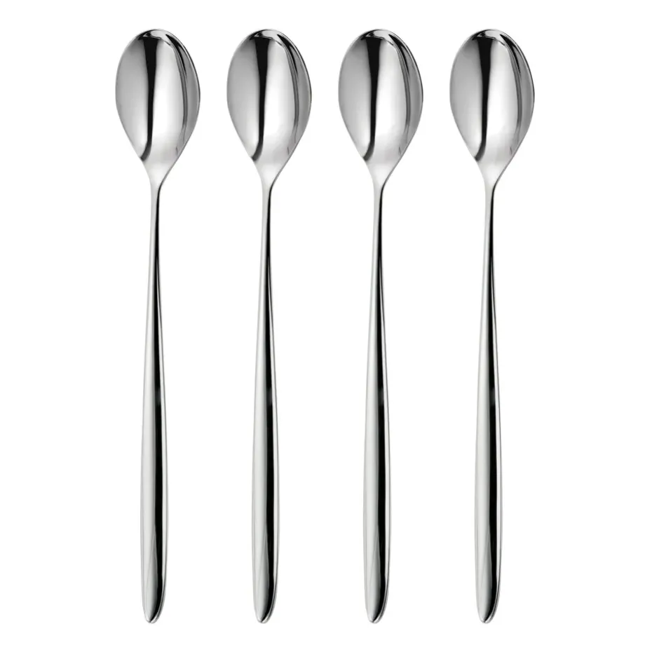 4 Cucharillas de café con leche Hidcote Bright, acero inoxidable