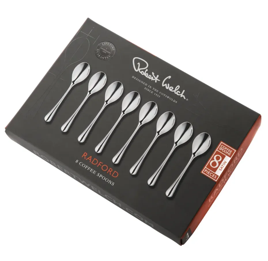 8 Cucharillas de café Radford mate, acero inoxidable