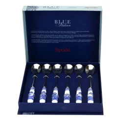 6 Cucharillas de té Blue Italian, Cerámica-acero inoxidable