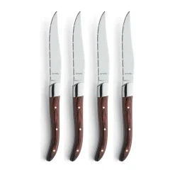 4 Cuchillos para parrilla Royal Steak, Marrón en caja de madera
