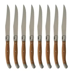 8 Cuchillos para parrilla Nordwik, Acero inoxidable-madera