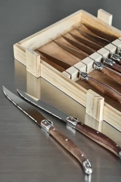 8 Cuchillos para parrilla Nordwik, Acero inoxidable-madera