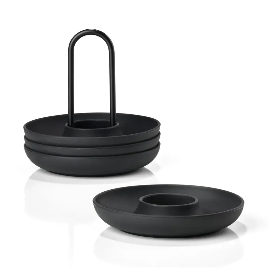 4 Hueveras con soporte Singles, Black