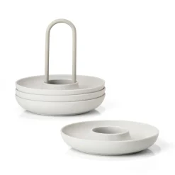 4 Hueveras con soporte Singles, Warm Grey