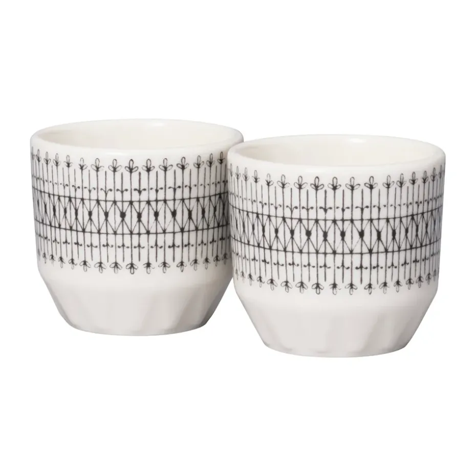 2 Hueveras Emilia 4 cl, Negro-blanco