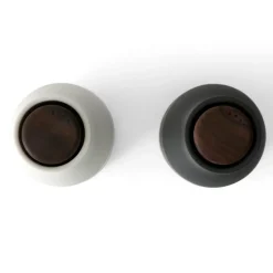 2 molinillos de especias Bottle, Ash-carbon (tapa de nogal)