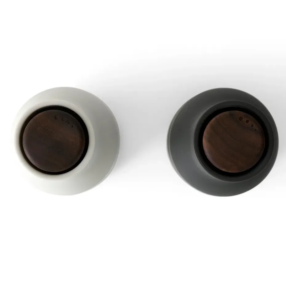 2 molinillos de especias Bottle, Ash-carbon (tapa de nogal)