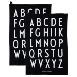 2 Paños de cocina Design Letters 40x60 cm, negro