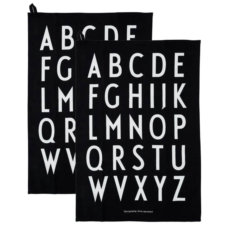 2 Paños de cocina Design Letters 40x60 cm, negro