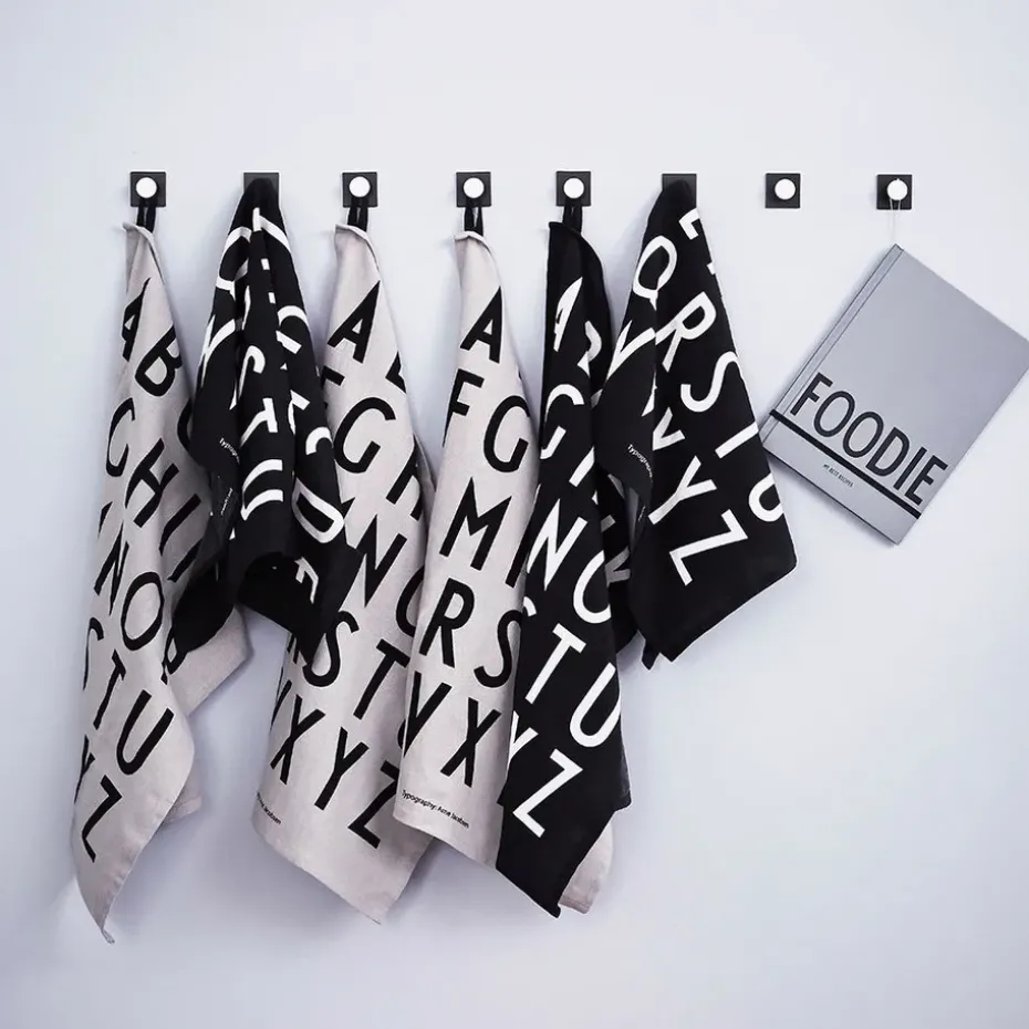 2 Paños de cocina Design Letters 40x60 cm, negro