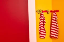 2 Paños de cocina Leya stripe 50x70 cm, Rojo-rosa