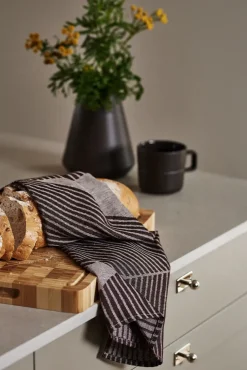 2 Paños de cocina Stripes 47x70 cm, marrón-blanco