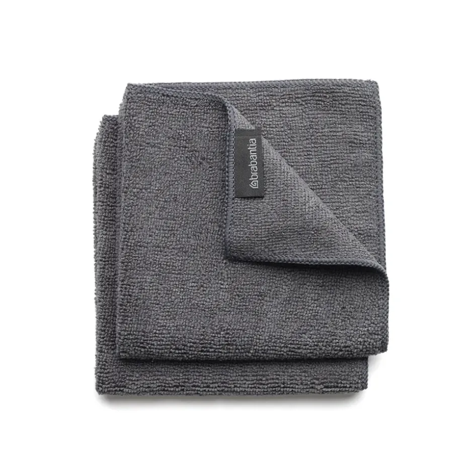 2 Paños limpiaplatos de microfibra Brabantia, gris oscuro