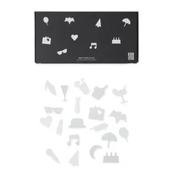 20 piezas Party Icons para tablón de letras, blanco