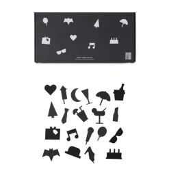 20 piezas Party Icons para tablón de letras, negro
