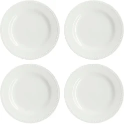 4 Platillos Dots 22 cm, Blanco crema