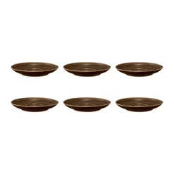 6 Platos de café Terra Ø12 cm, Earth Brown