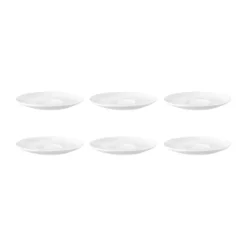 6 Platos de café Terra Ø12 cm, Blanco