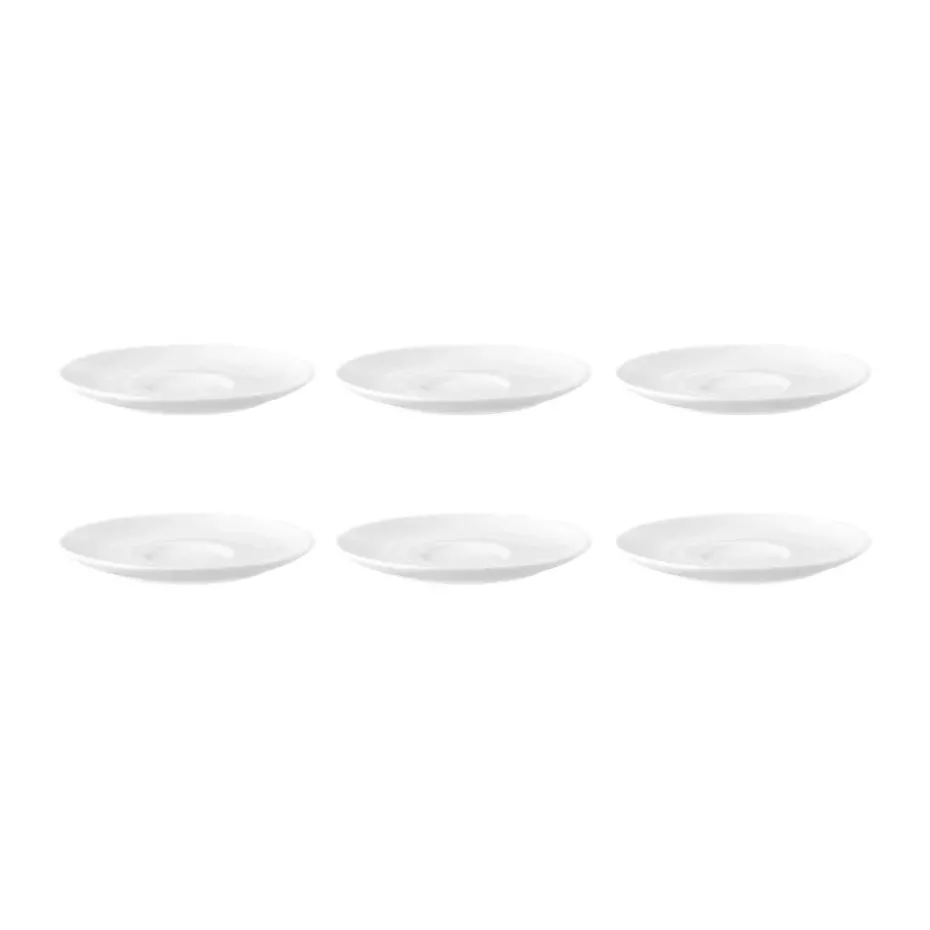 6 Platos de café Terra Ø12 cm, Blanco