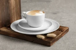6 Platos de café Terra Ø12 cm, Blanco