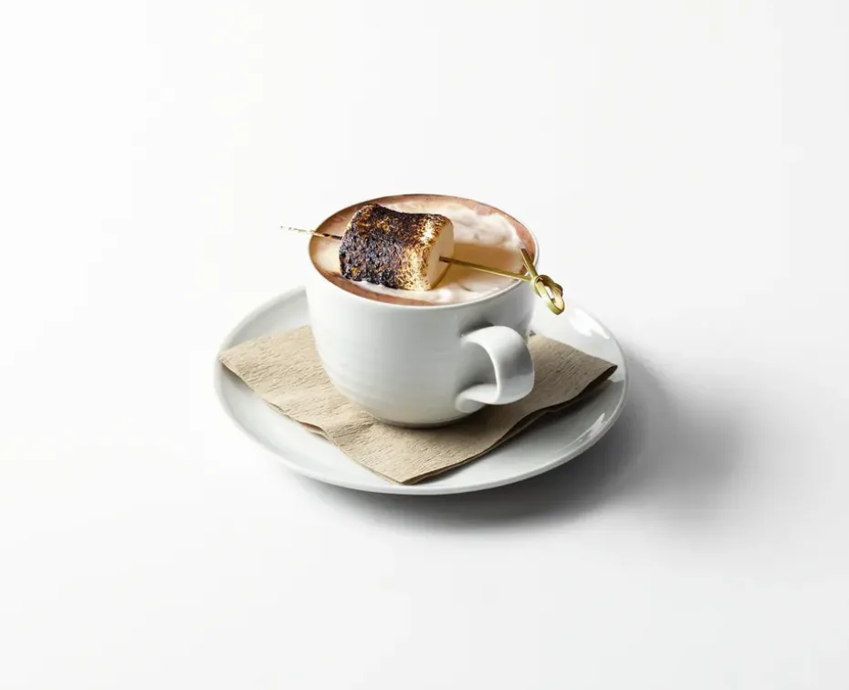 6 Platos de café Terra Ø12 cm, Blanco