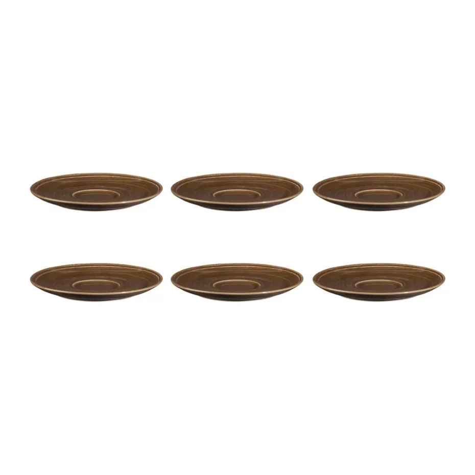 6 Platos de café Terra Ø16,1 cm, Earth Brown
