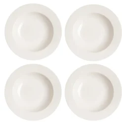 4 Platos hondos Kalk 23 cm, blanco